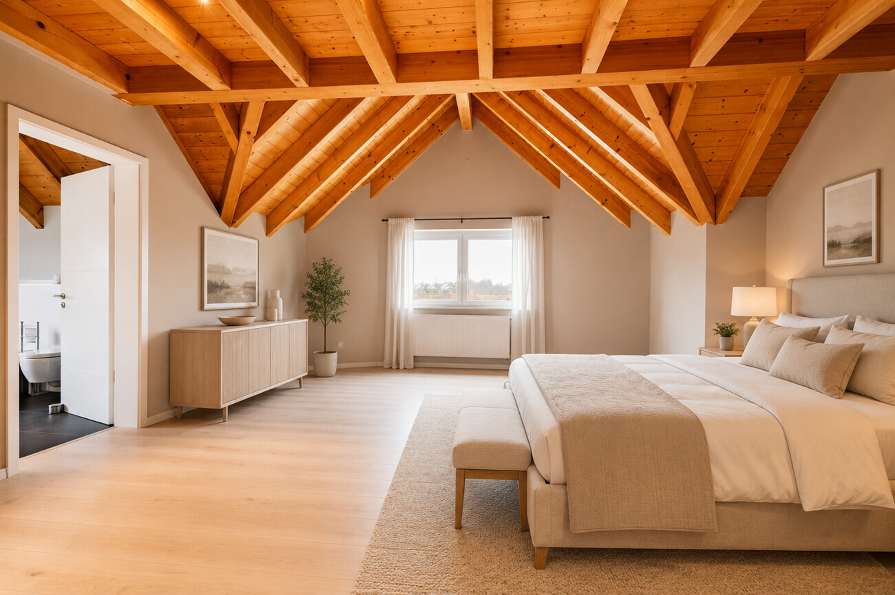 Hauptschlafzimmer im Obergeschoss · Visualisierung